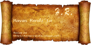Havas Renáta névjegykártya